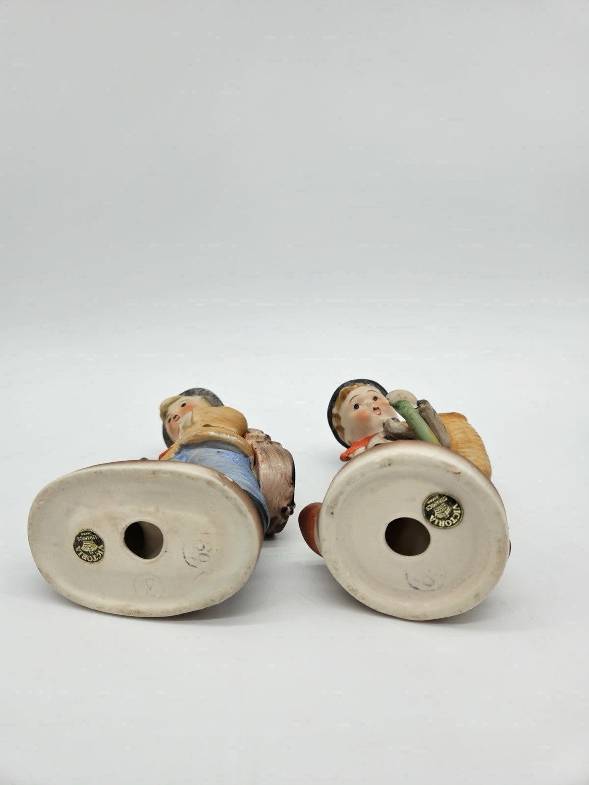 Vintage Victoria Ceramics Japan Boy Hiker Figurines Set of 2