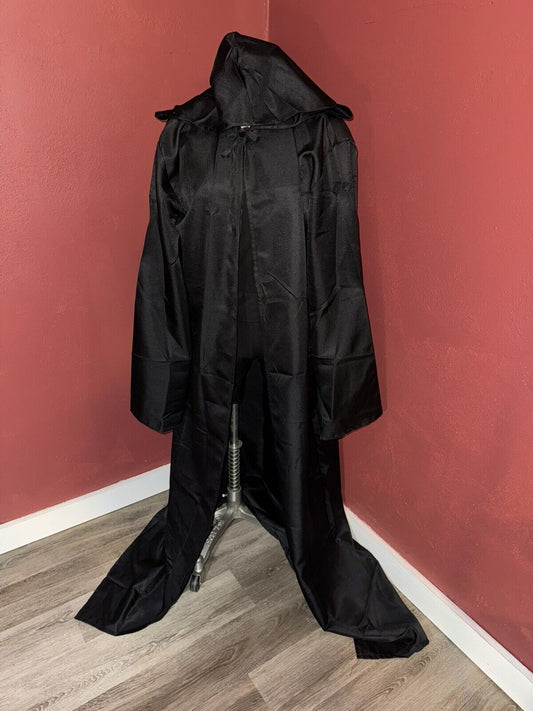 Long Black Cloak With Hood ~ Medium Size ~ Pre-Owned Unisex