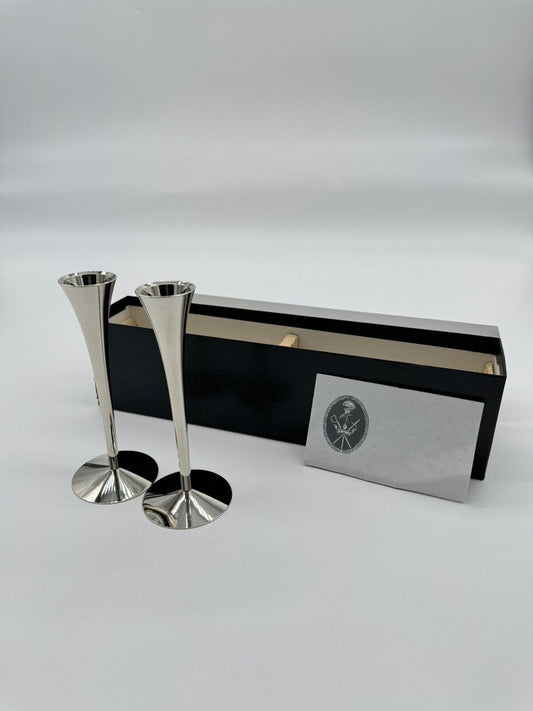 Arthur Salm AS Solingen Germany Candlestick  Holder 6” Tapered MCM Metal NIB