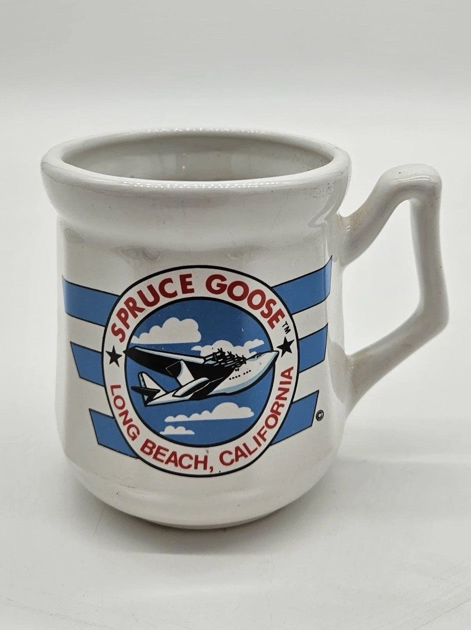 Spruce Goose Howard Hughes Long Beach CA Souvenir Creamer Mini Pitcher Ceramic