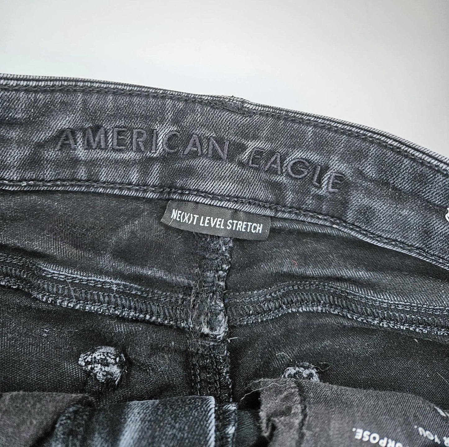 American Eagle Outfitters Women's Distressed Skinny Stretch Jeans Black Size 4