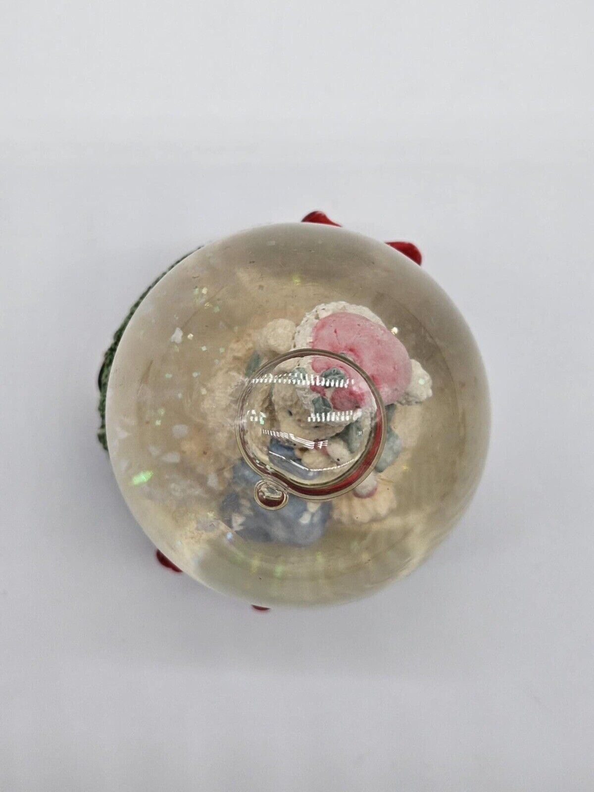 Vintage Christmas Teddy Bear Snow Globe