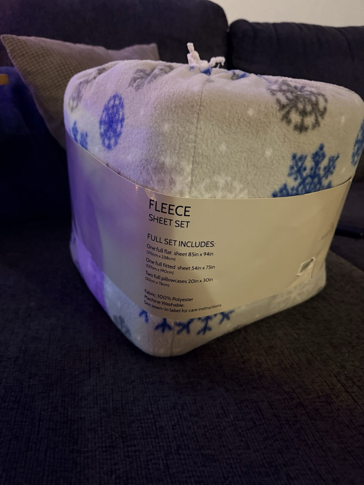 Northcrest Fleece Sheet Set Full Size Snowflake Winter Print Cozy