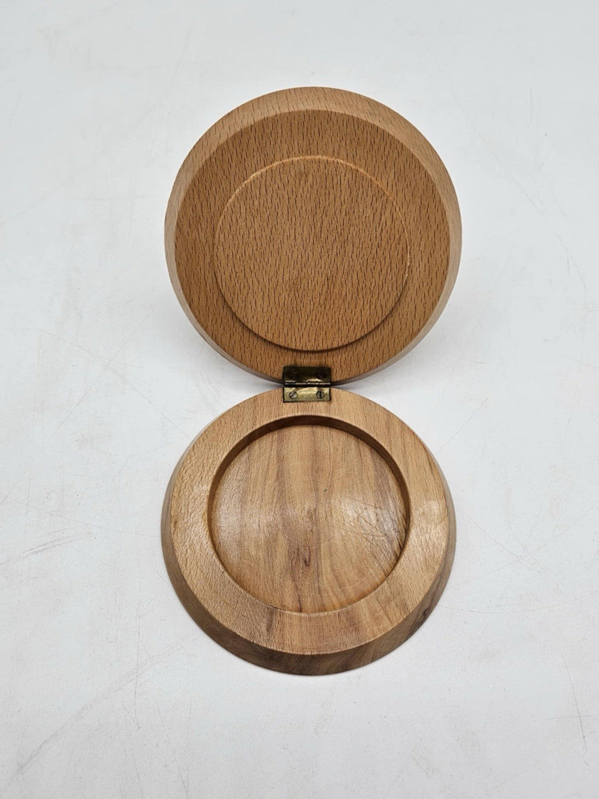 Vintage 50s 60s MCM Cragstan Hand Painted Roosters Wood Hamburger Press Japan