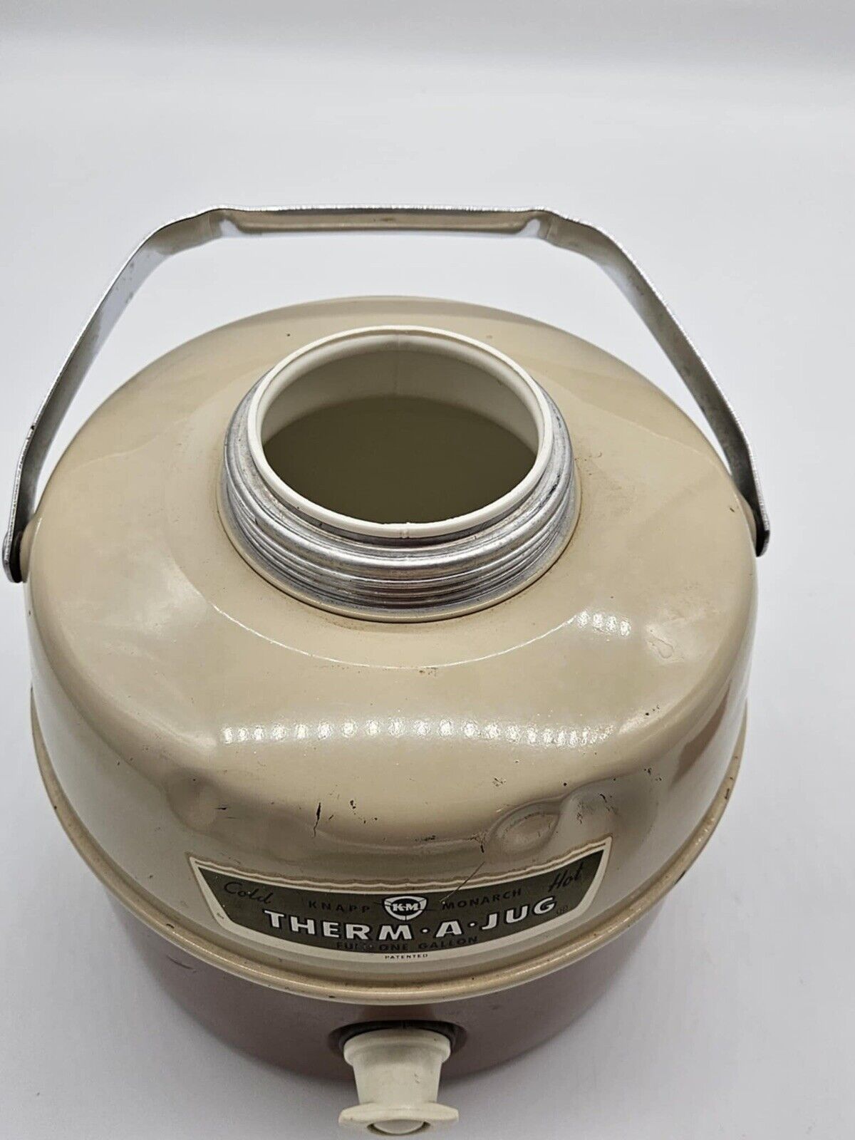 Vintage Knapp Monarch Therm-a-Jug Hot Cold Full One Gallon with Drinking Cup.
