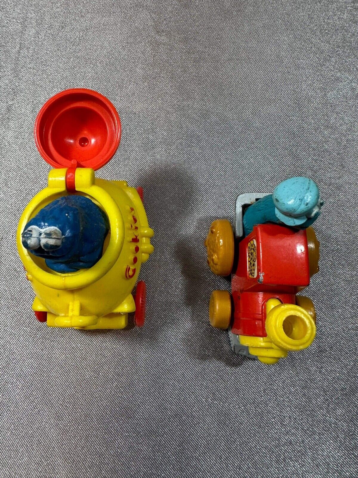 RARE Vintage 1970s Sesame Street Cookie Monster Cookie Jar & Train Car HTF 003