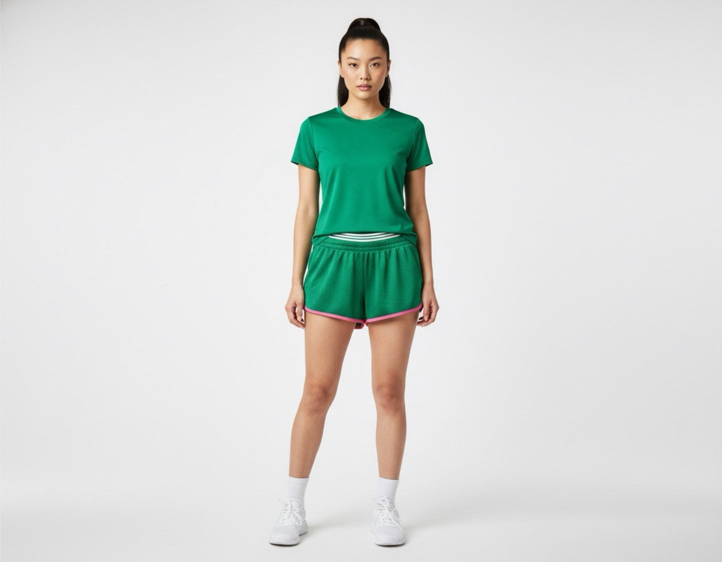 Nike Dri-FIT Reversible Mesh Running Shorts Green Pink Size S