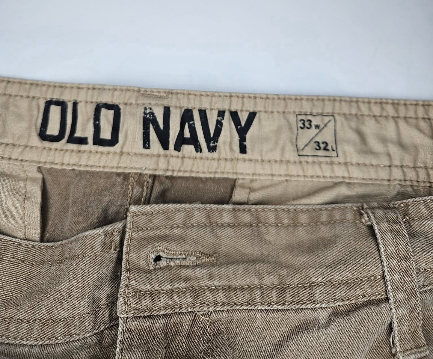Old Navy Men’s Cargo Pants Khaki 33x32 Straight Leg Utility