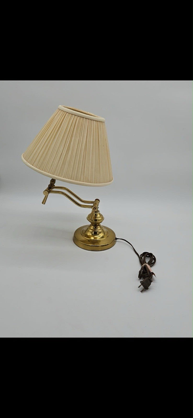 Vintage Articulating Brass Swing Arm Work Desk Study Lamp Light Piano MCM Deco