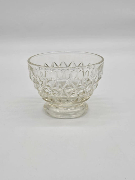 Vintage Diamond Pattern Glass Sugar Bowl