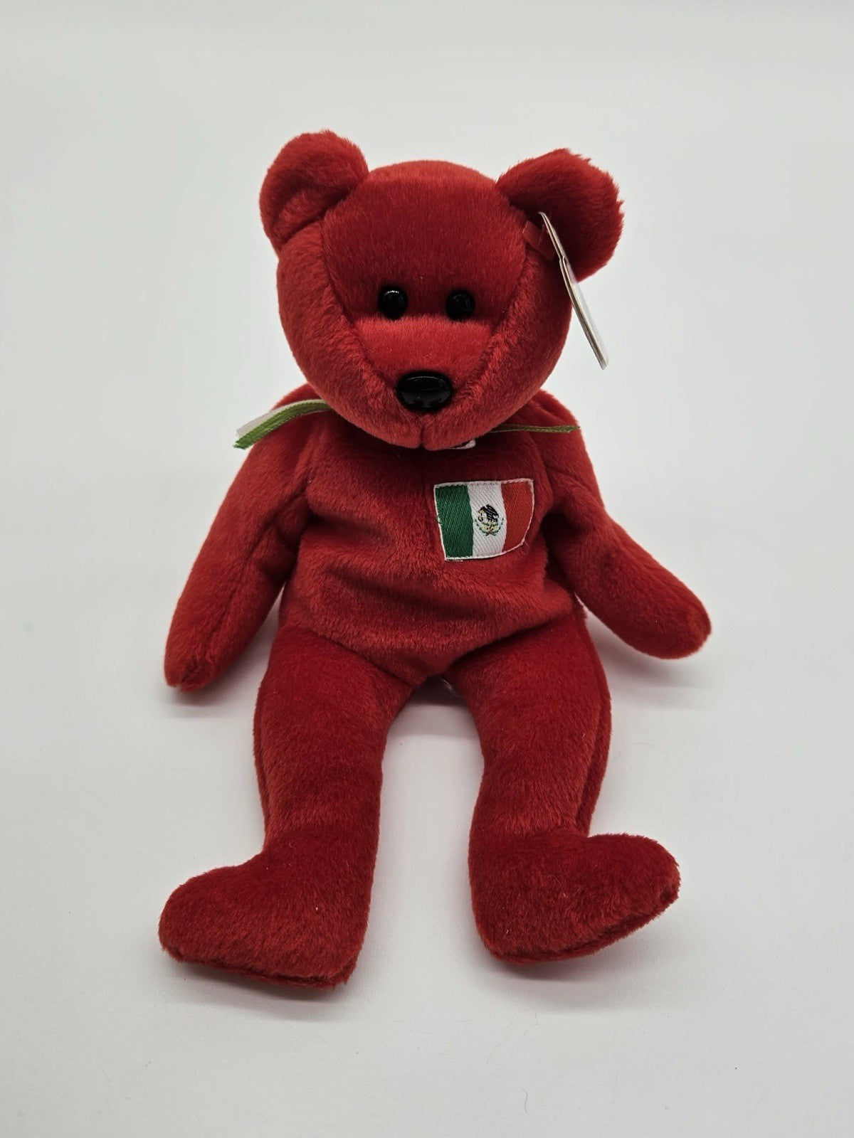 Ty Beanie Baby Osito Bear 1999 Mexico Flag MWMT Red Plush Retired w/ Tag