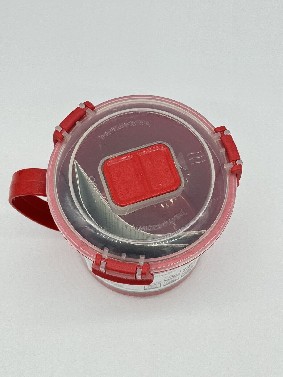 Microwaveable Red Soup Mug With Airtight Latching Lid Ideal For Work & Travel