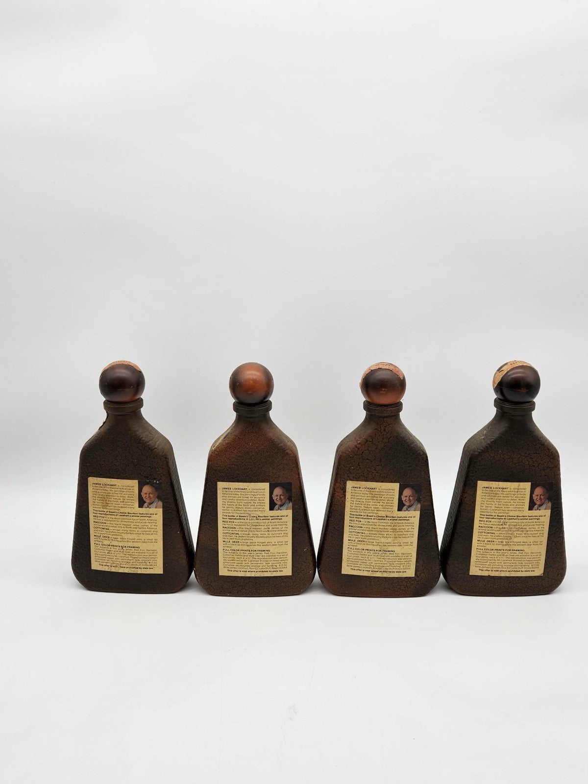 Beams Choice Whiskey Decanter Set of 4 Vintage Collectors  Bottles