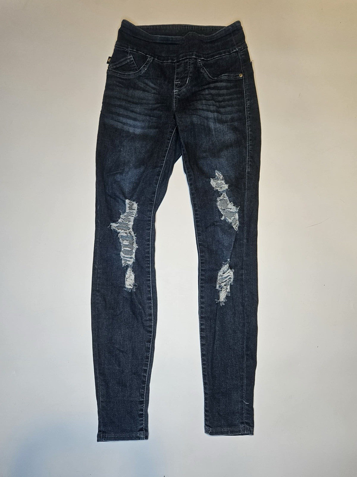 Rock & Republic Denim Rx Fever Pull On Skinny Jeans Women's Size 2 Distressed