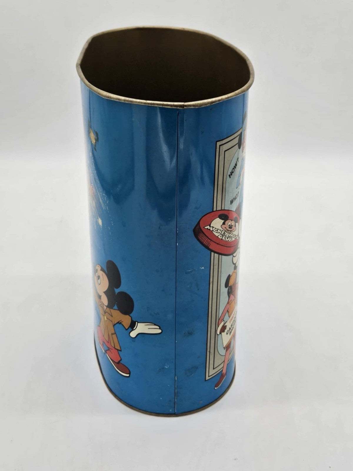 Vintage Disney Cheinco Trash Garbage Can Mickey Mouse Club Mouseketeer Days