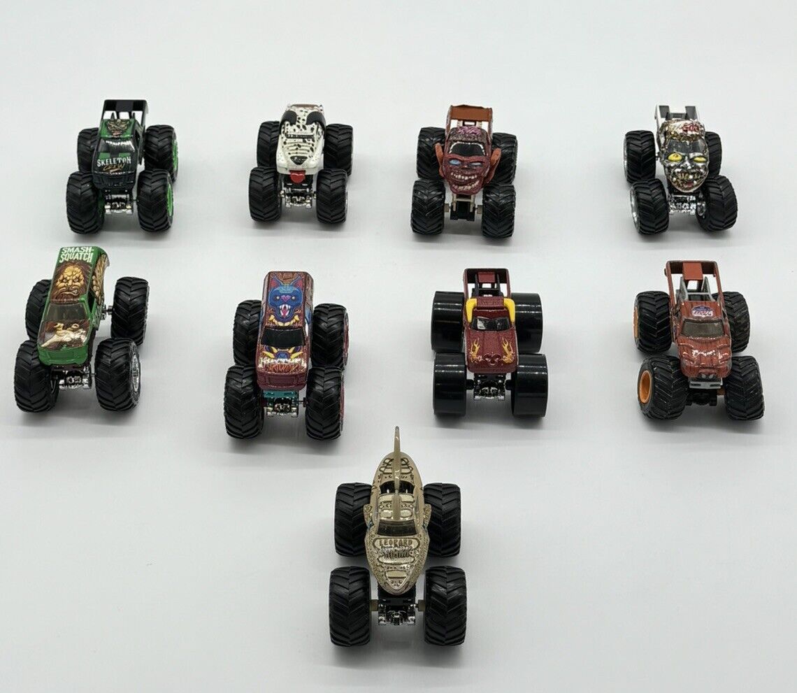 Monster Jam Truck 1:64 Monster Trucks Mixed Hot Wheels Lot Of 9