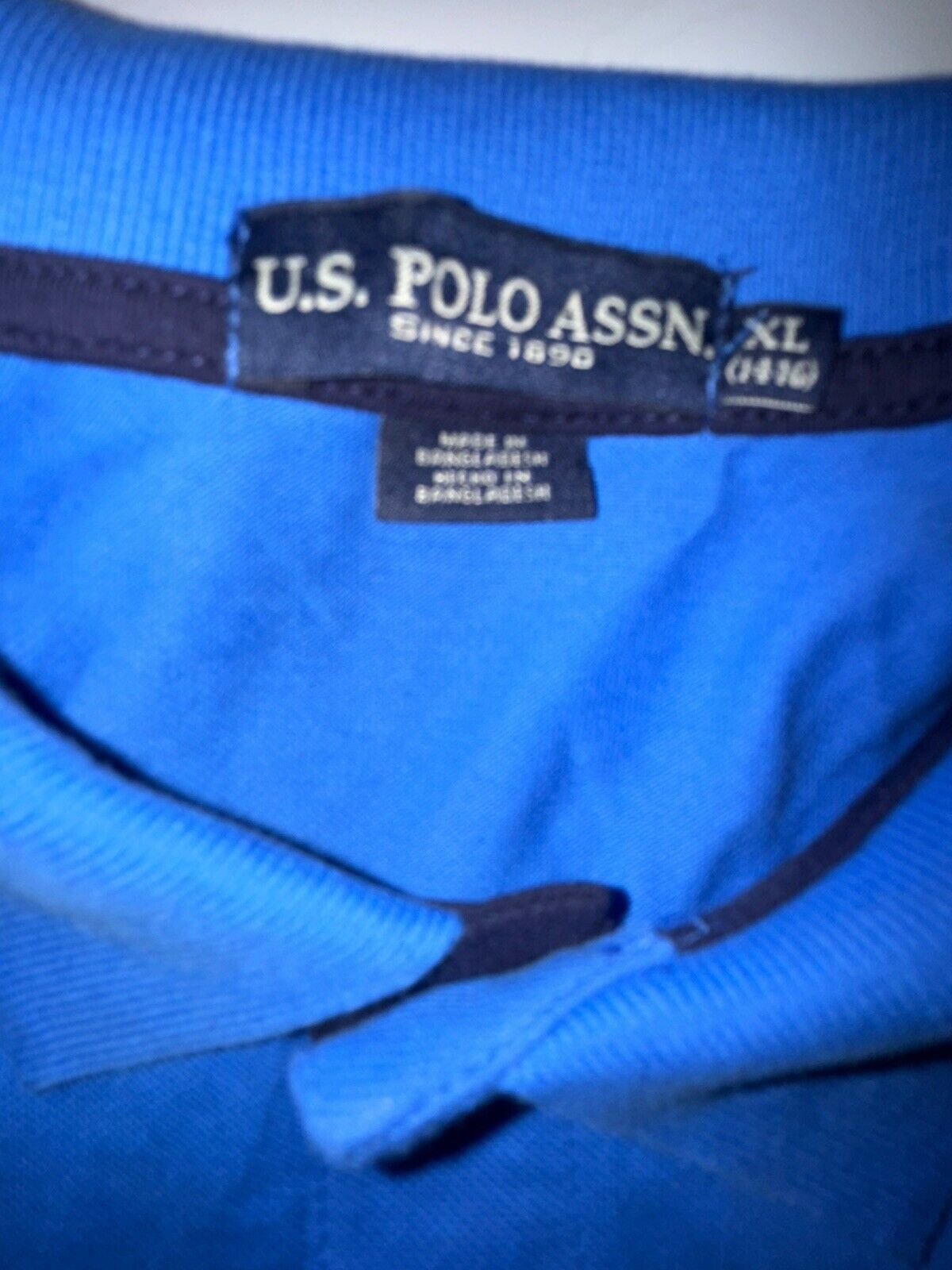 US Polo Assn Boys XL (14-16) Short Sleeve Polo Shirt Blue Embroidered