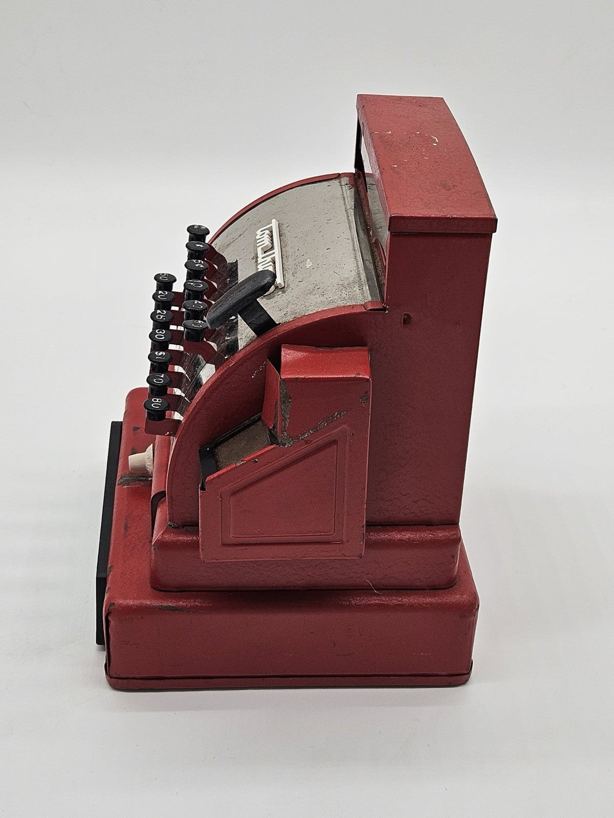 Original Vintage 1950’s TOM THUMB Red Metal Toy Cash register Cash Register