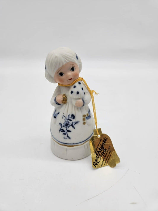 NWT Vintage Jasco Royal Majestic Bells Porcelain Bisque Bell Lady/Grandma-NEW