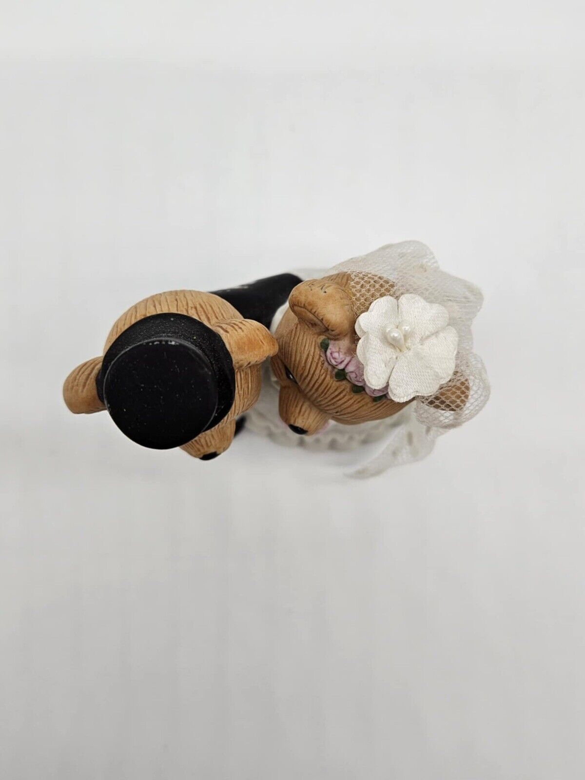 Homco Wedding Bears #1424 Bride & Groom Figurine Ceramic Porcelain Cake Topper