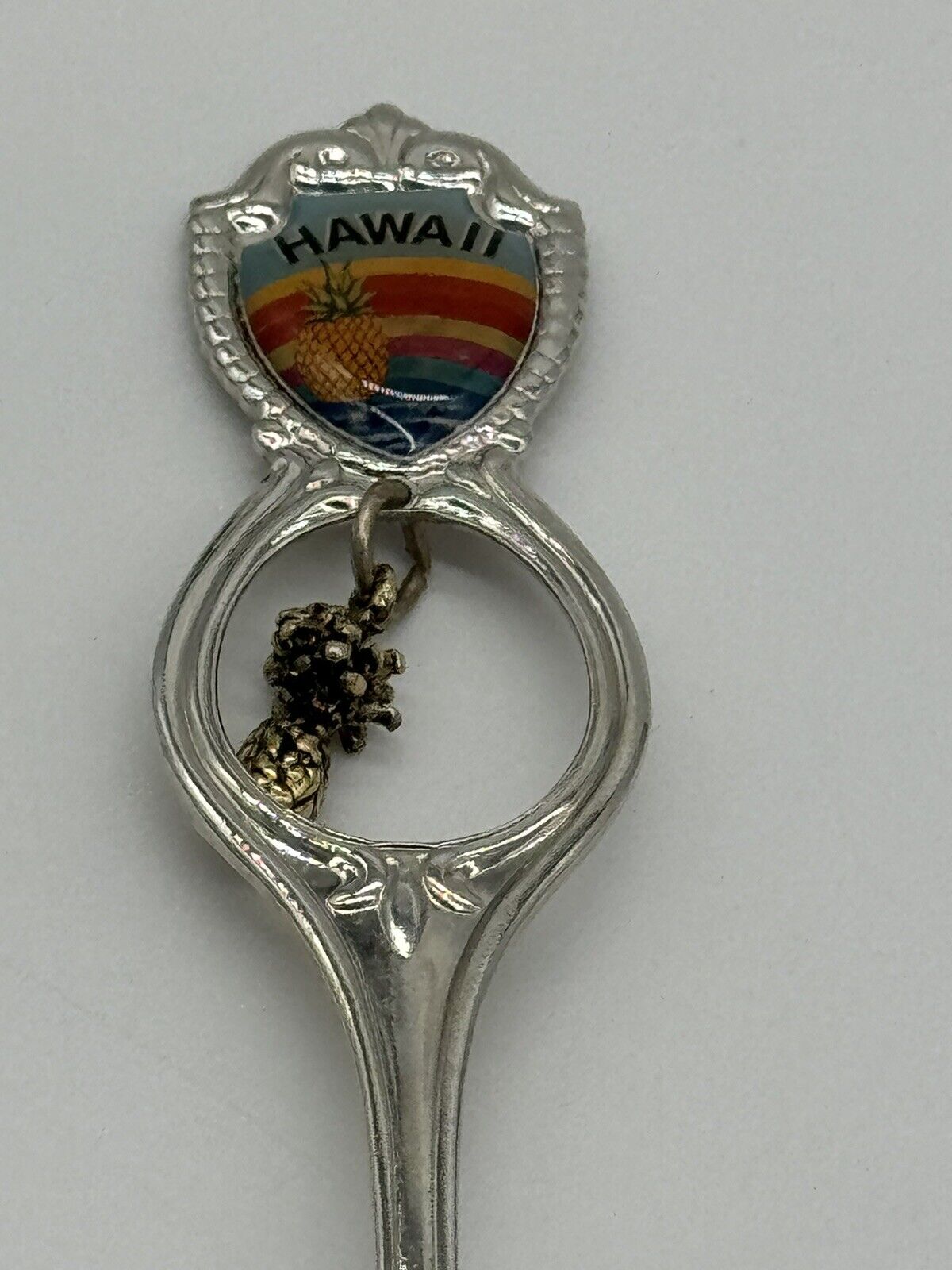 Hawaiian Island Pineapple Collectible Spoon Souvenir 4.5" Rainbow Josef 1990 006