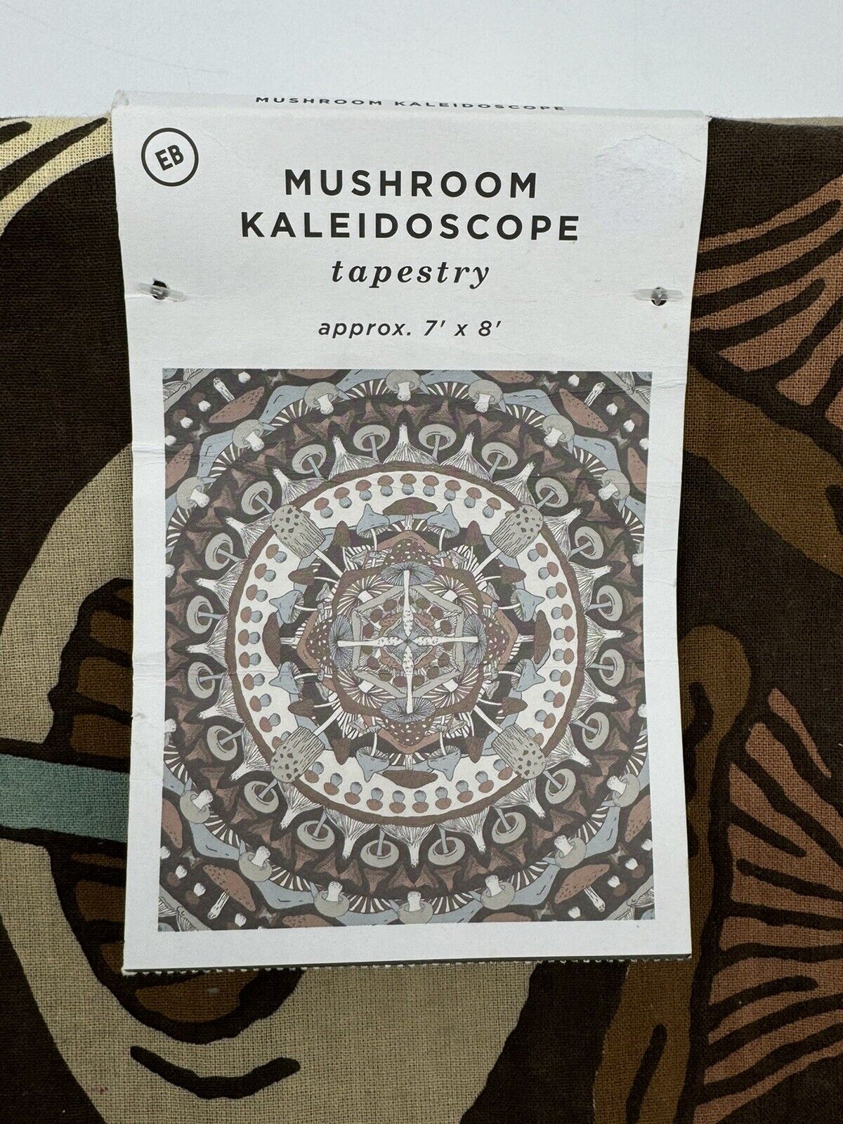 Earthbound Trading Mushroom Kaleidoscope Psychedelic Wall Hanging Tapestry 96x86