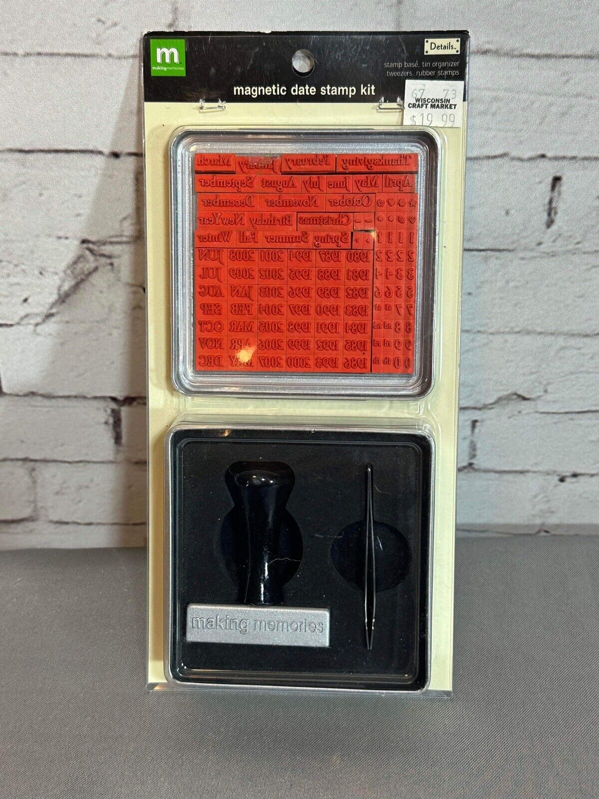 Making Memories Magnetic Date Stamp Set With Metal Box Item 22818 NEW