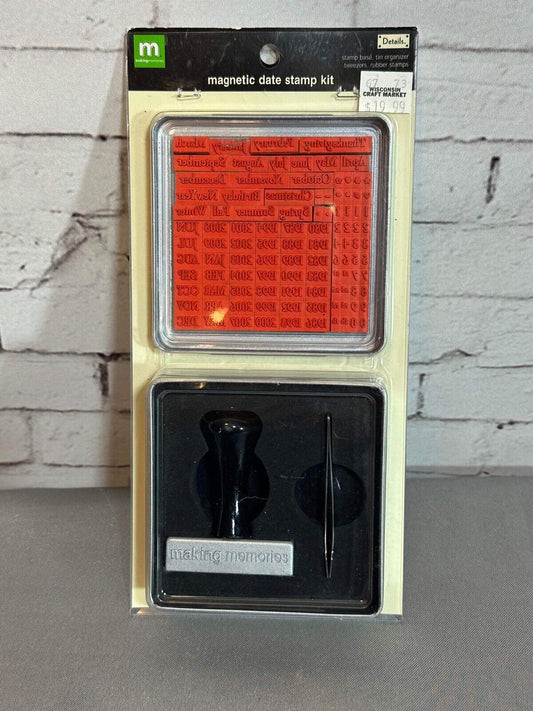 Making Memories Magnetic Date Stamp Set With Metal Box Item 22818 NEW