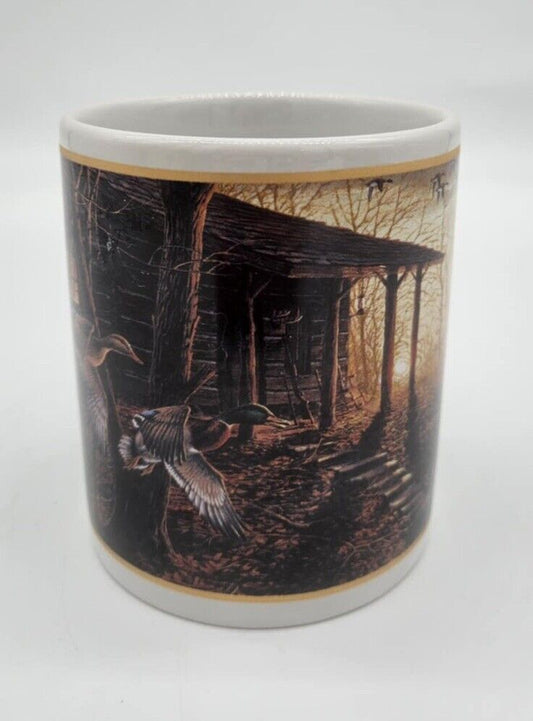 Terry Redlin Mug The Hadley Collection Morning Retreat Fowl Ducks Cabin Hunting