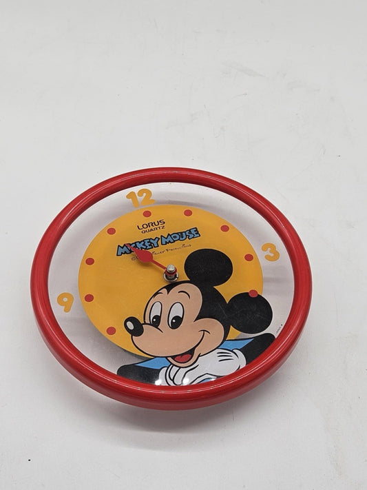 Vtg Walt Disney Mickey Mouse Wall Clock Lorus Quartz RARE