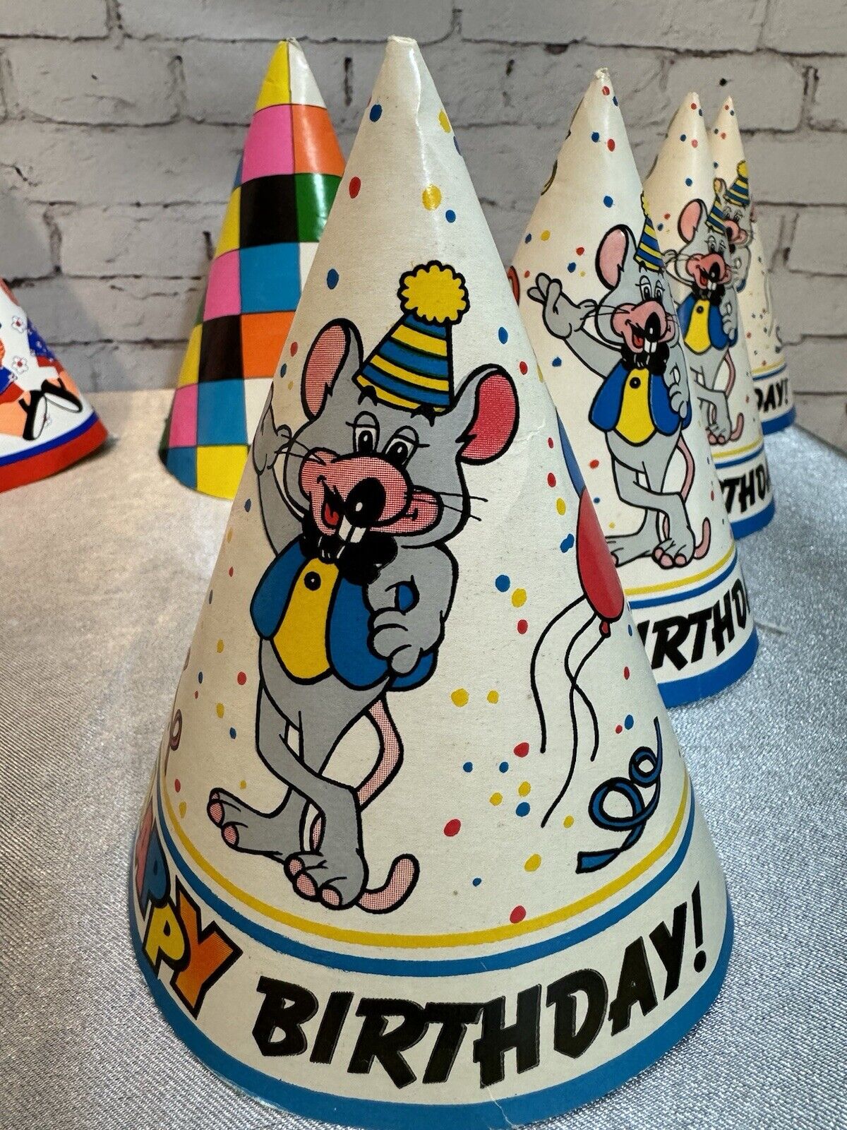 Fun MIXED Lot of 9 VINTAGE 60, 70 & 80s Paper Birthday Favor Party Hats 005