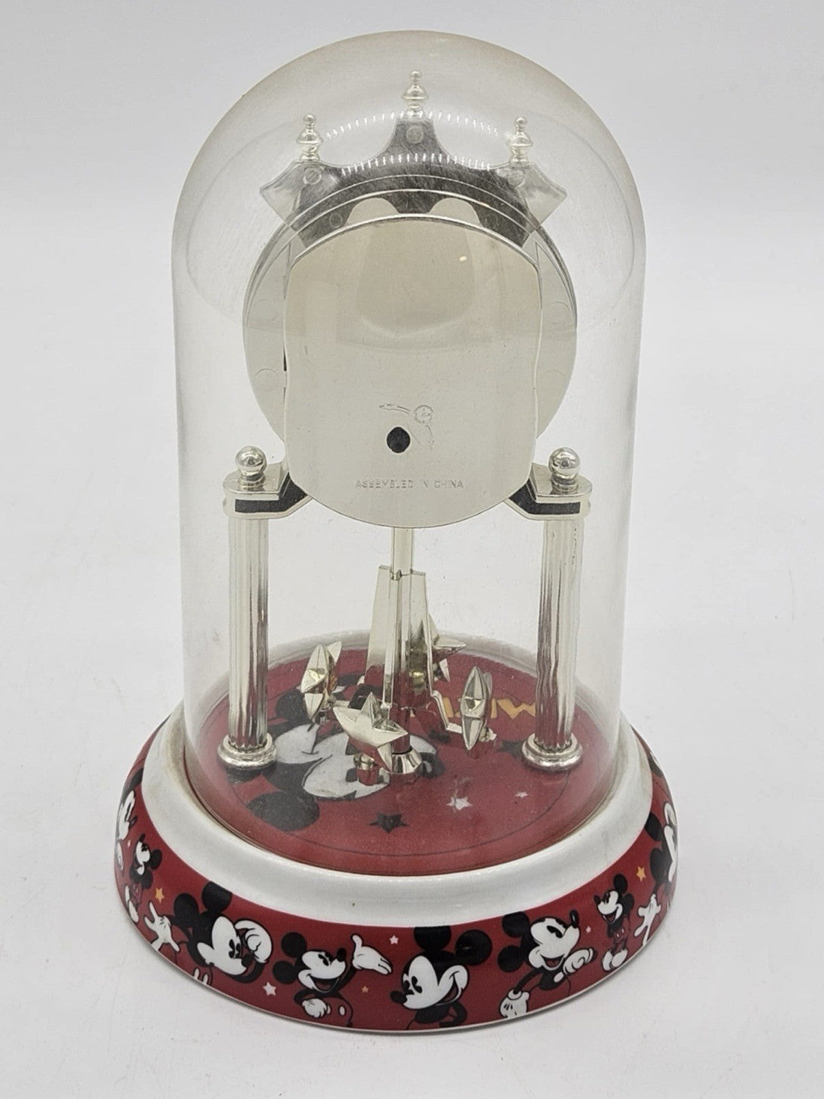 Disney Mickey Mouse Collectible Clock Glass Dome