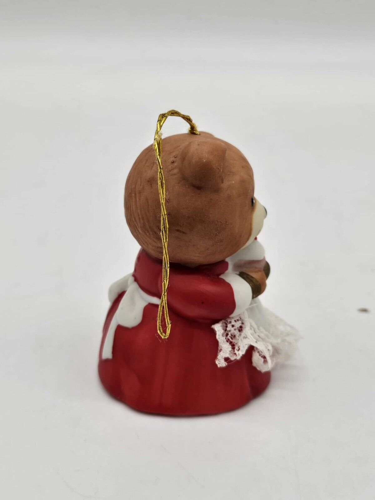 Vintage Lil Chimers Christmas Ornament Jasco Bear Porcelain Bell 2.5" Taiwan