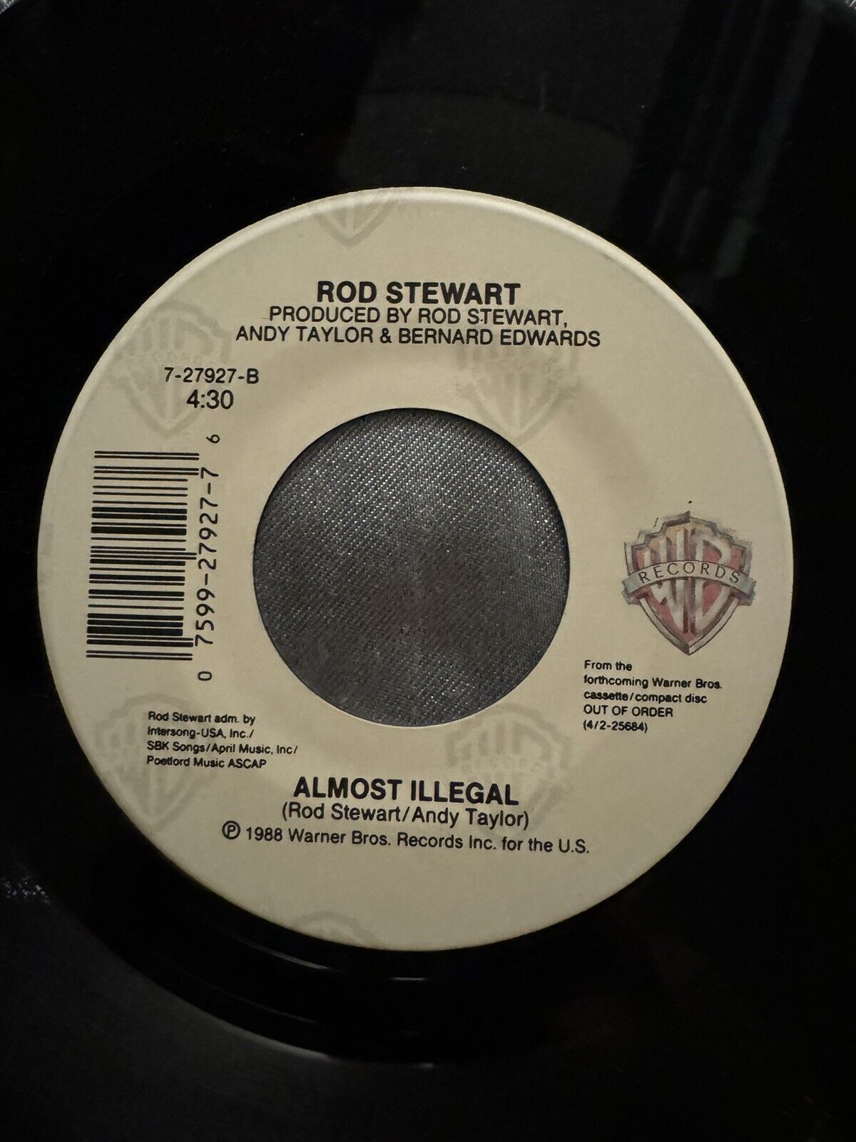 Rod Stewart “Lost In You / Almost Illegal" 7" 45 rpm 7-27927