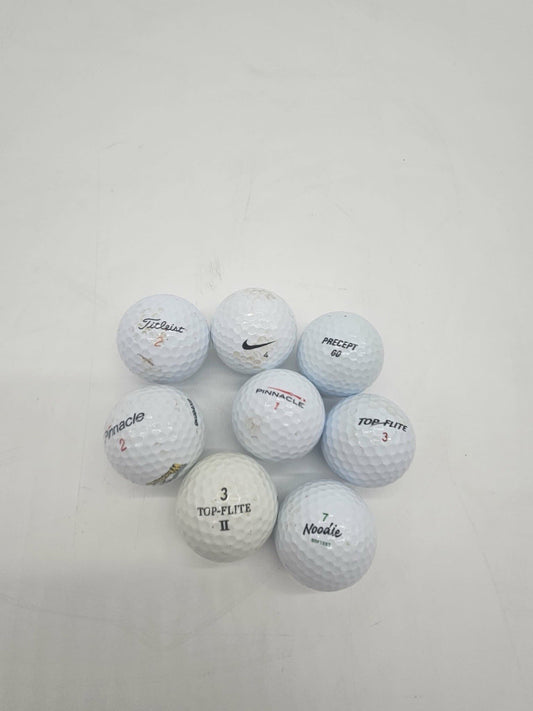 Lot of  8 Golf Balls Nike, Titleist, Pinnacle, Top Flight, Noodie