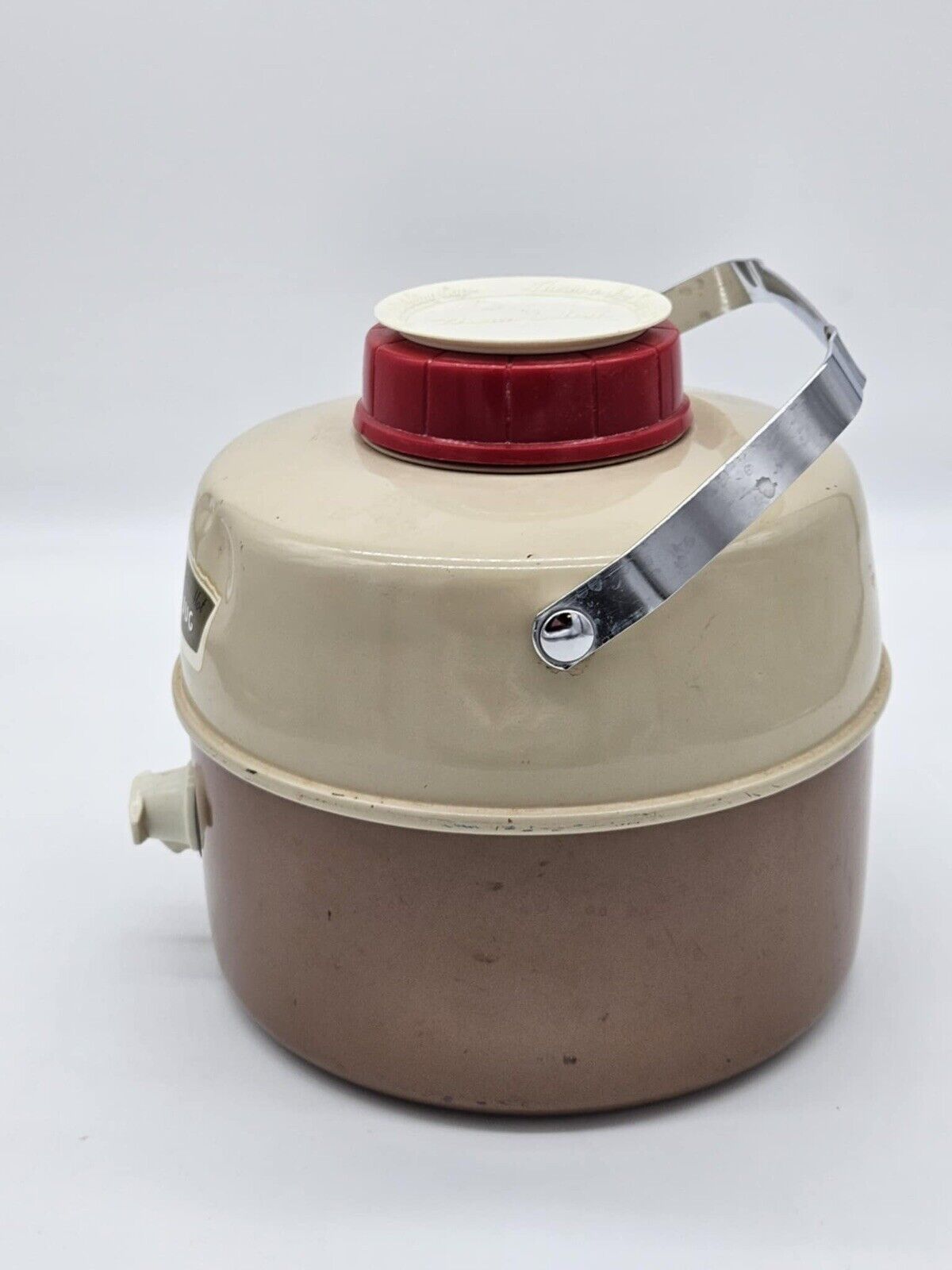 Vintage Knapp Monarch Therm-a-Jug Hot Cold Full One Gallon with Drinking Cup.