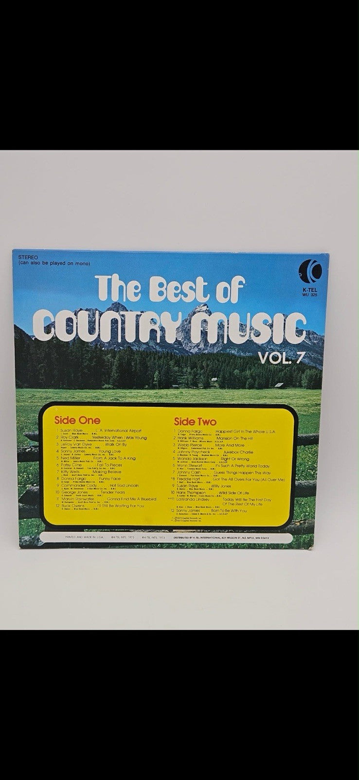 The Best Of Country Music Vol. 7 1973 Vinyl LP K-Tel WU 325 - VG