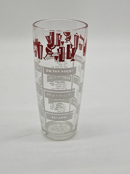 Cocktail Recipes Glass Martini Shaker Design MCM 8-1/4' Tall Vintage Barware Mix