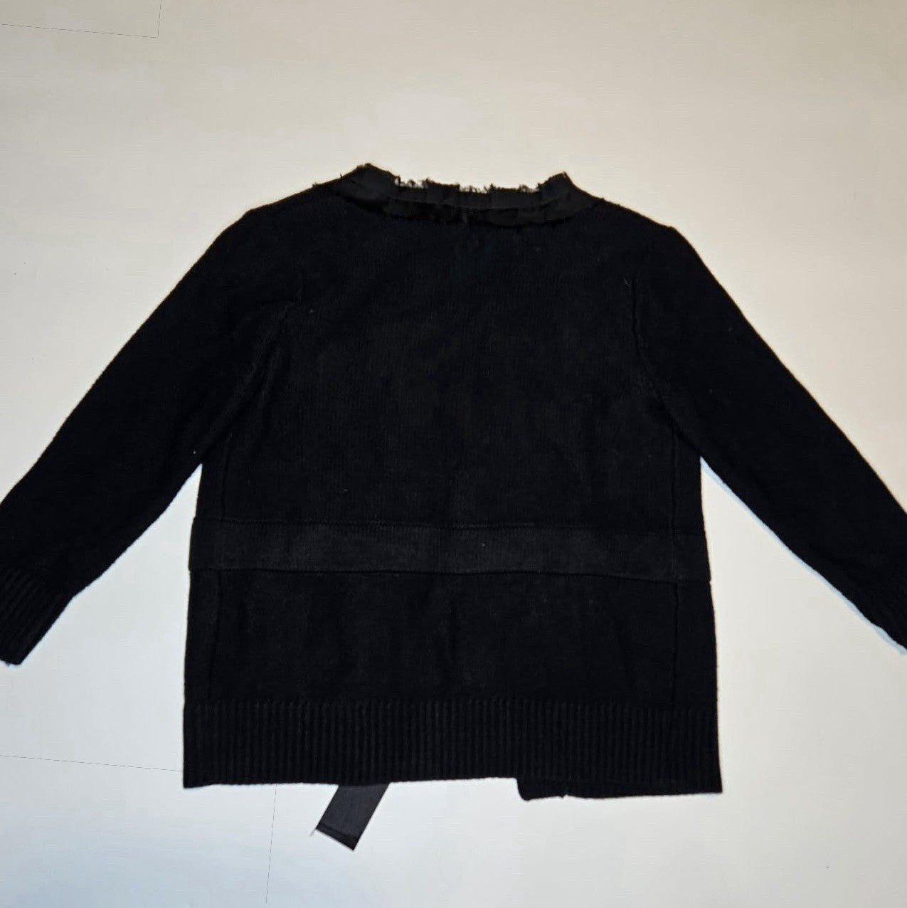 LC Lauren Conrad Black Ruffle Sequin Cardigan Open Front XS