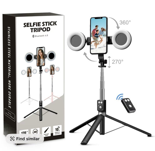 6-in-1 Tripod Selfie Stick with Wireless Remote – Adjustable & Portable