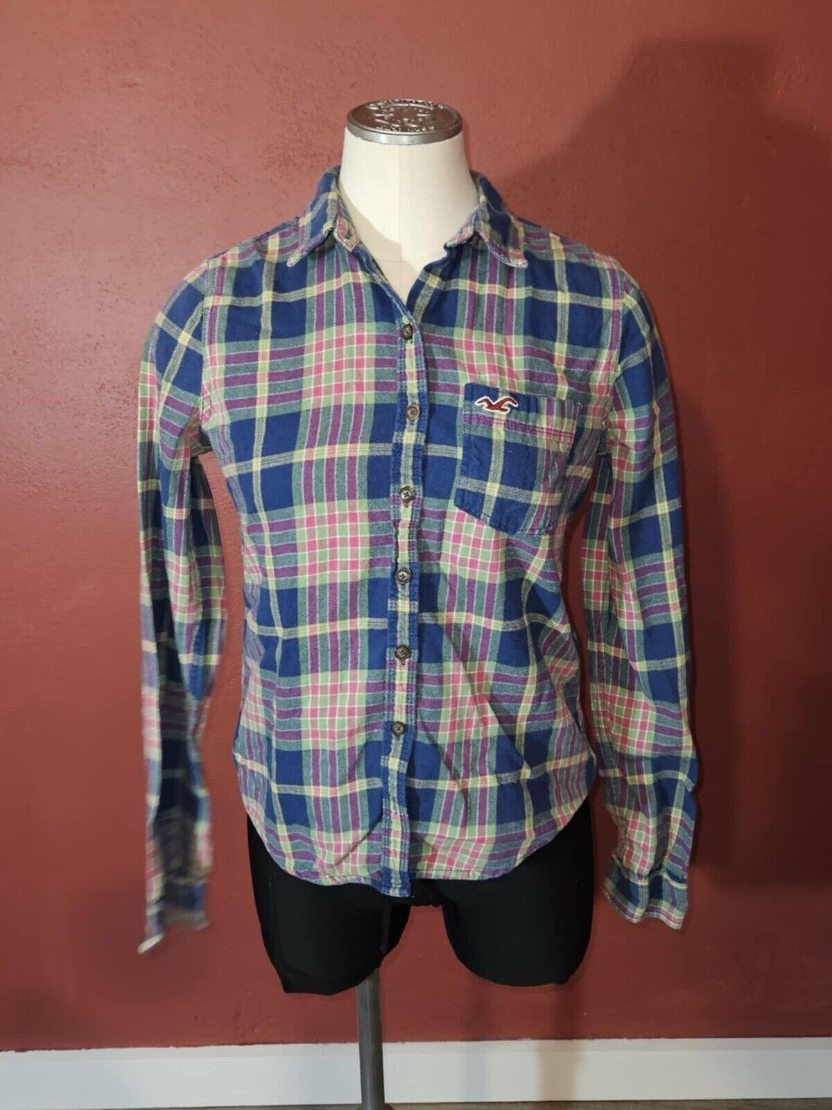 Hollister Plaid Flannel Long Sleeve Womens Medium