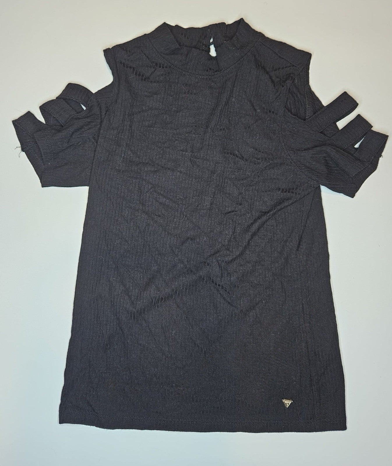 Guess Black Cold Shoulder Mock Neck Top M