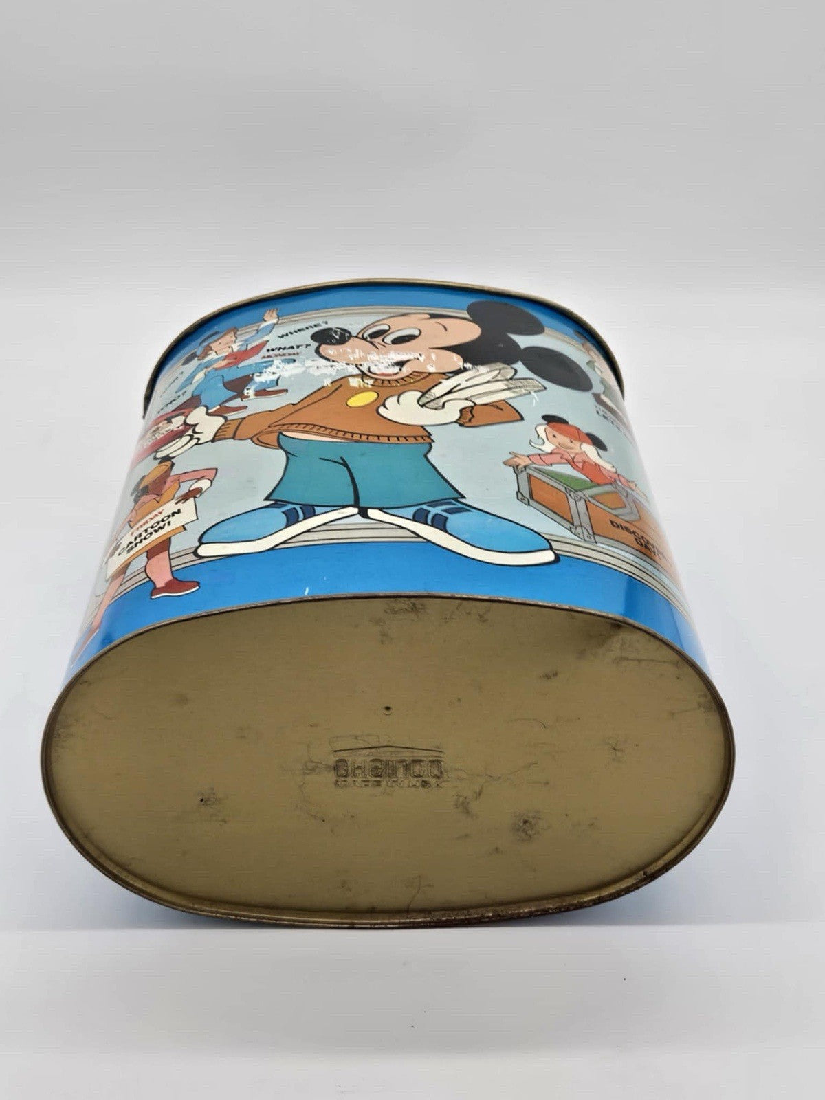 Vintage Disney Cheinco Trash Garbage Can Mickey Mouse Club Mouseketeer Days