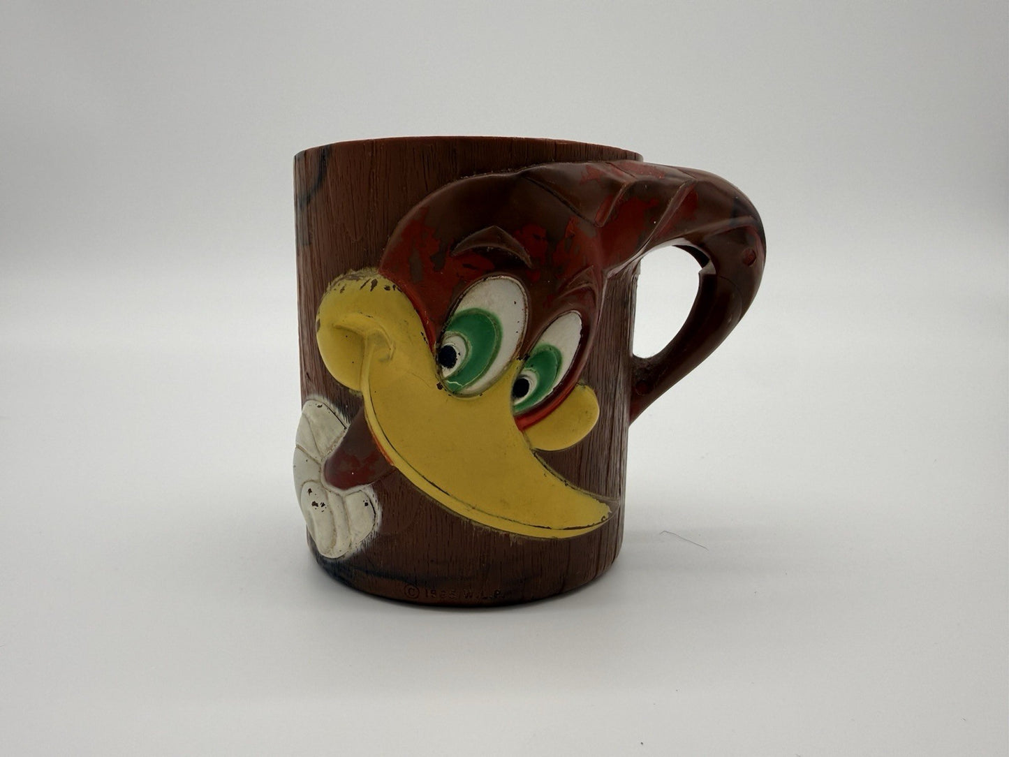Vtg Woody Woodpecker Plastic Figural Cup Bright Colorful F&F Mold Dayton Ohio