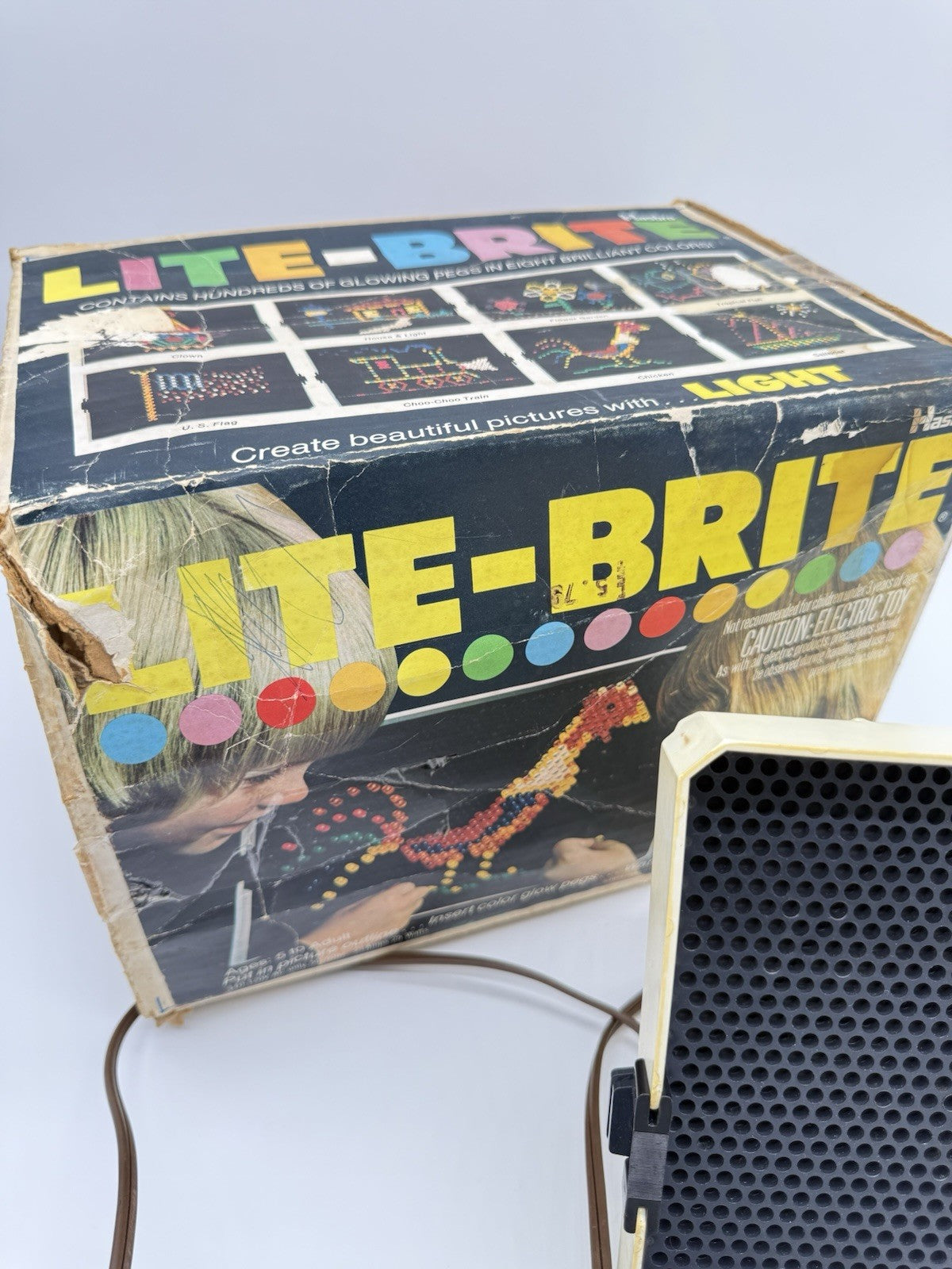 Vintage Hasbro Lite-Brite 1967 Complete w/ Original Box - Picture Refill - Pegs