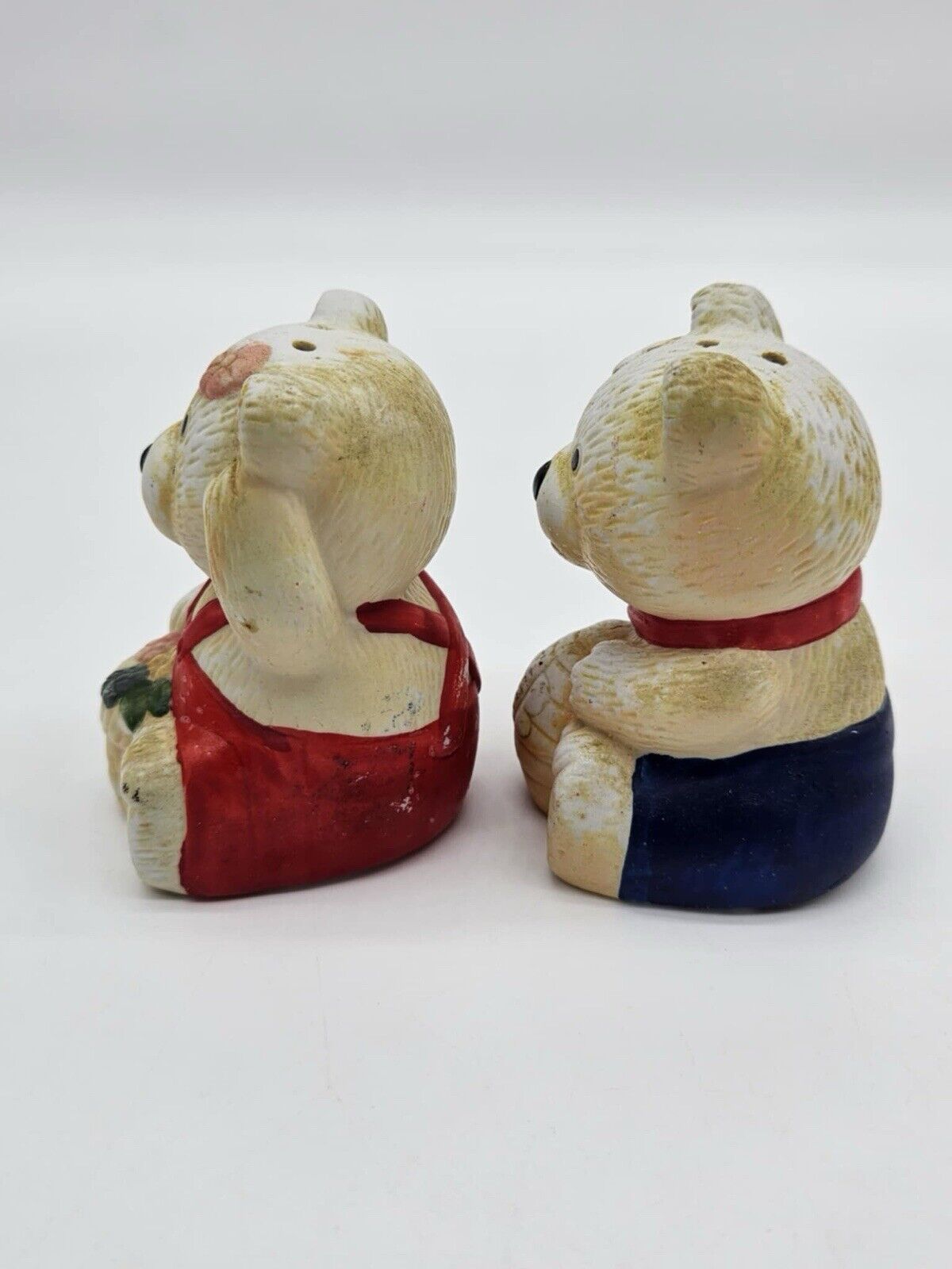 Vintage Ceramic Honey Bee Teddy Bears Salt & Pepper Shakers