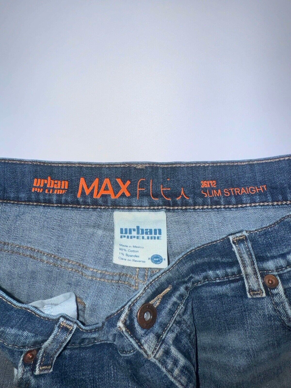 Urban Pipeline Mens Jeans Blue Tag Size 36X32 Straight Medium Wash Denim