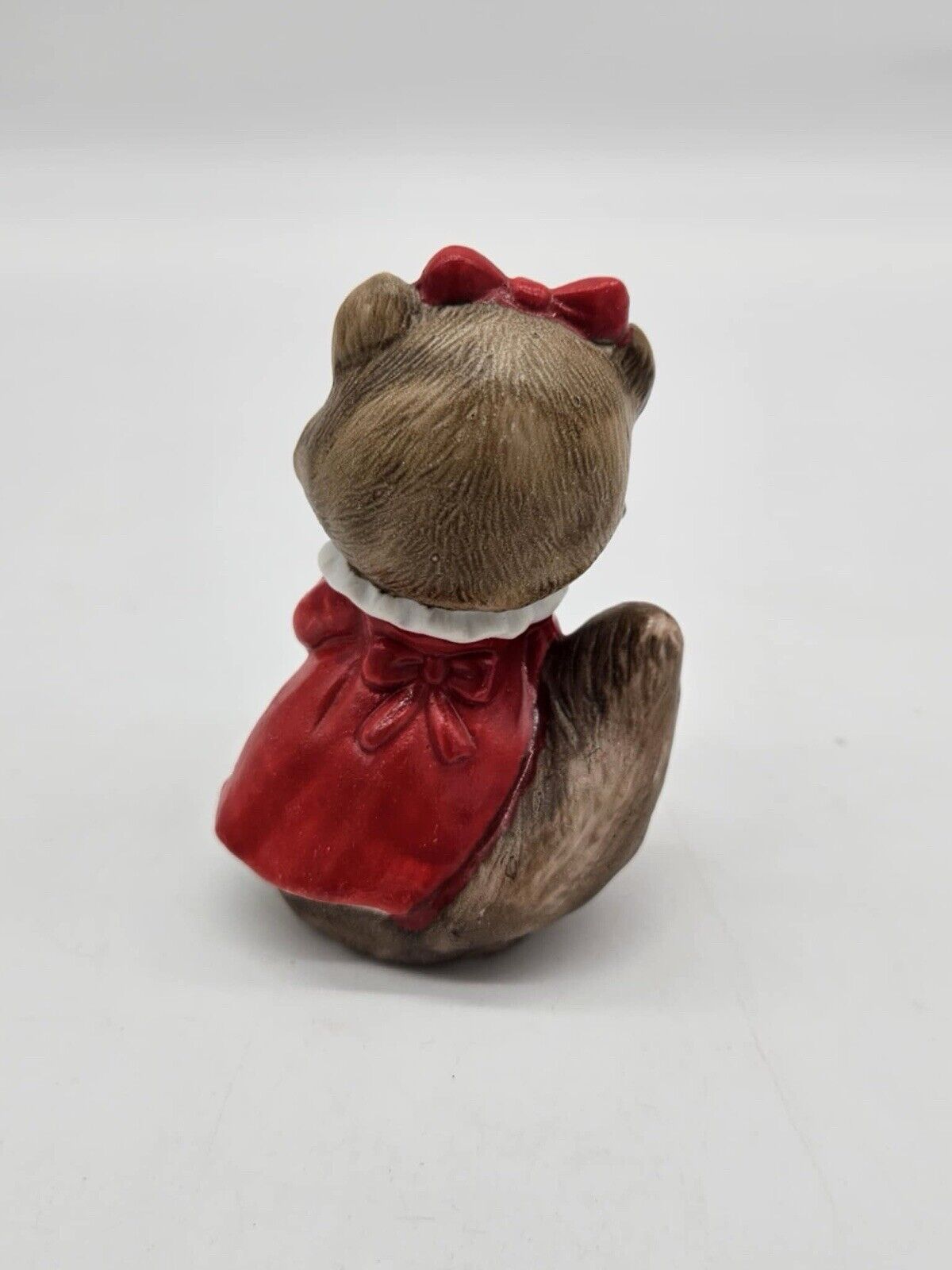 Vintage Xmas Brown Girl Chipmunks in Santa Suits Holding Green Christmas Stock
