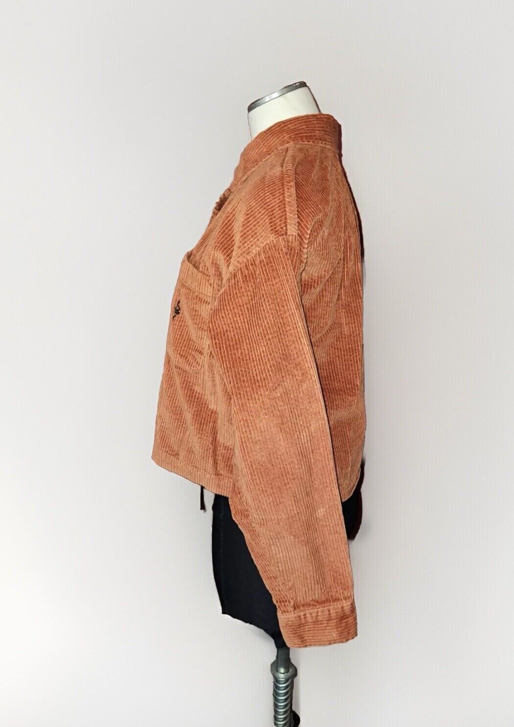 Vans Corduroy Crop Shirt SZ M Jacket Boxy Ribbed Button Front Top