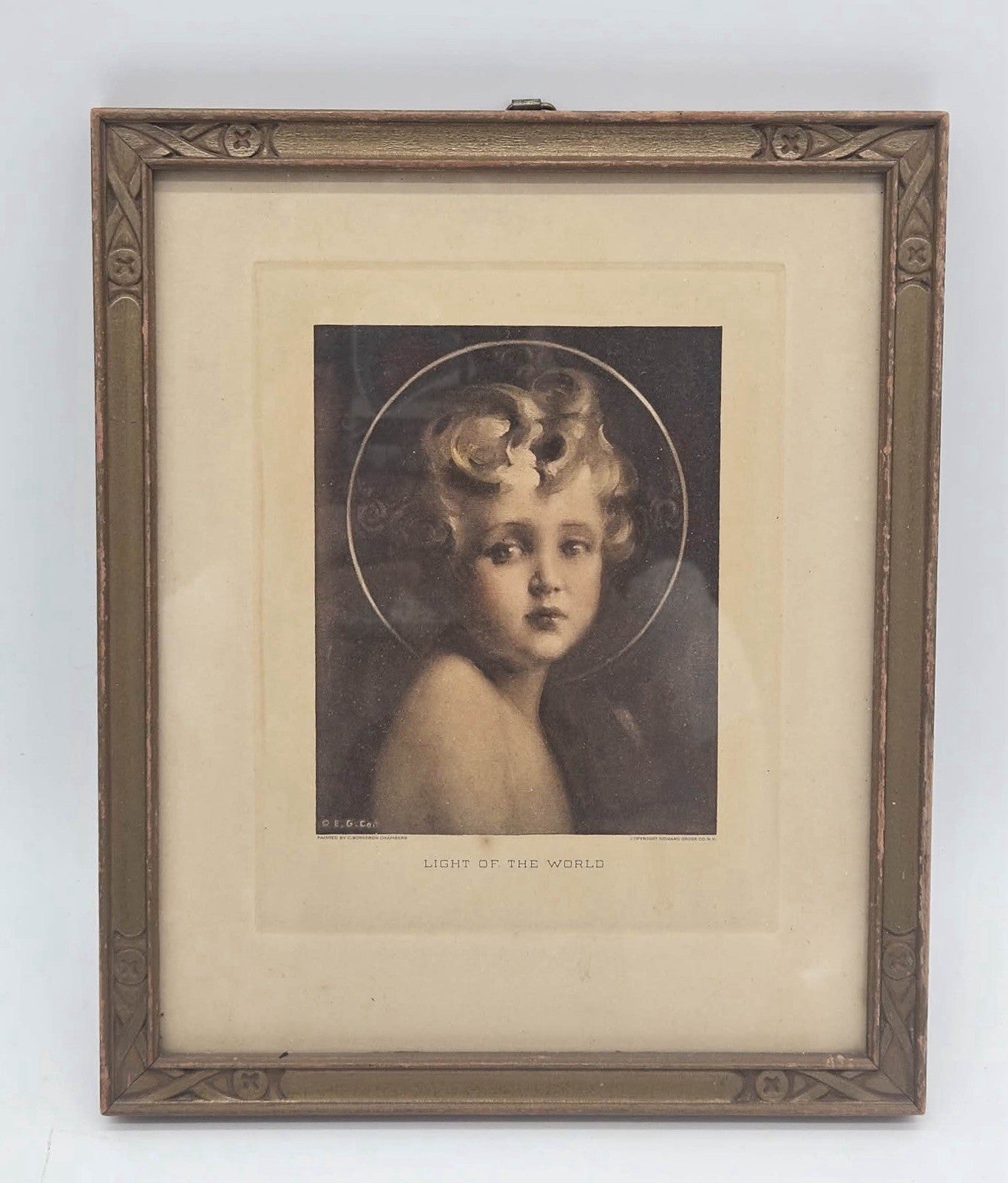 Antique C Amable Lenoir Light of the World Framed Victorian Print